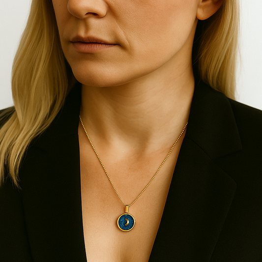 MIDNIGHT CRESCENT MOON NECKLACE