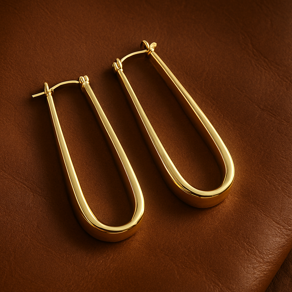 LIQUID GOLD ELONGATED HOOPS