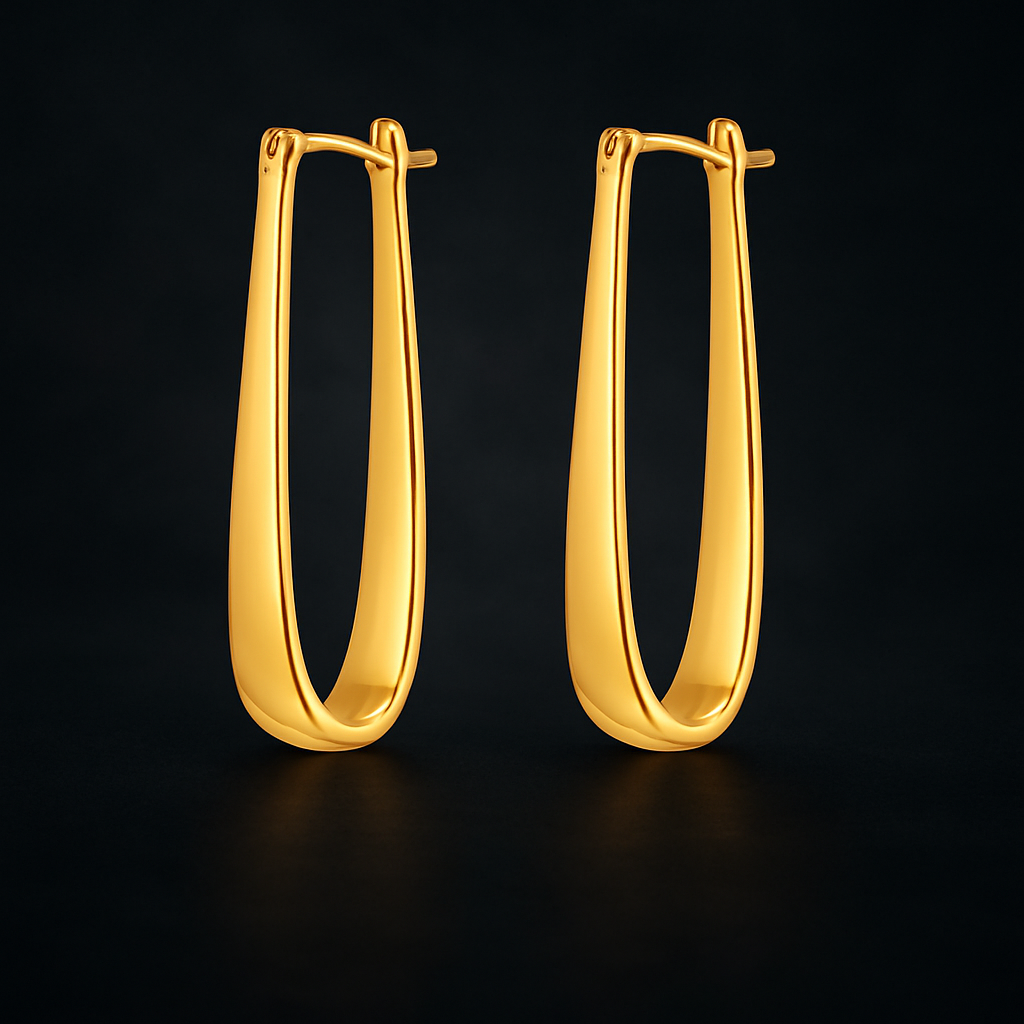 LIQUID GOLD ELONGATED HOOPS