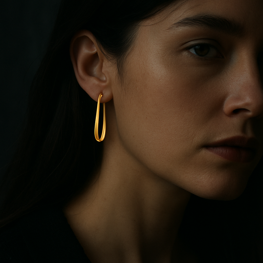 LIQUID GOLD ELONGATED HOOPS