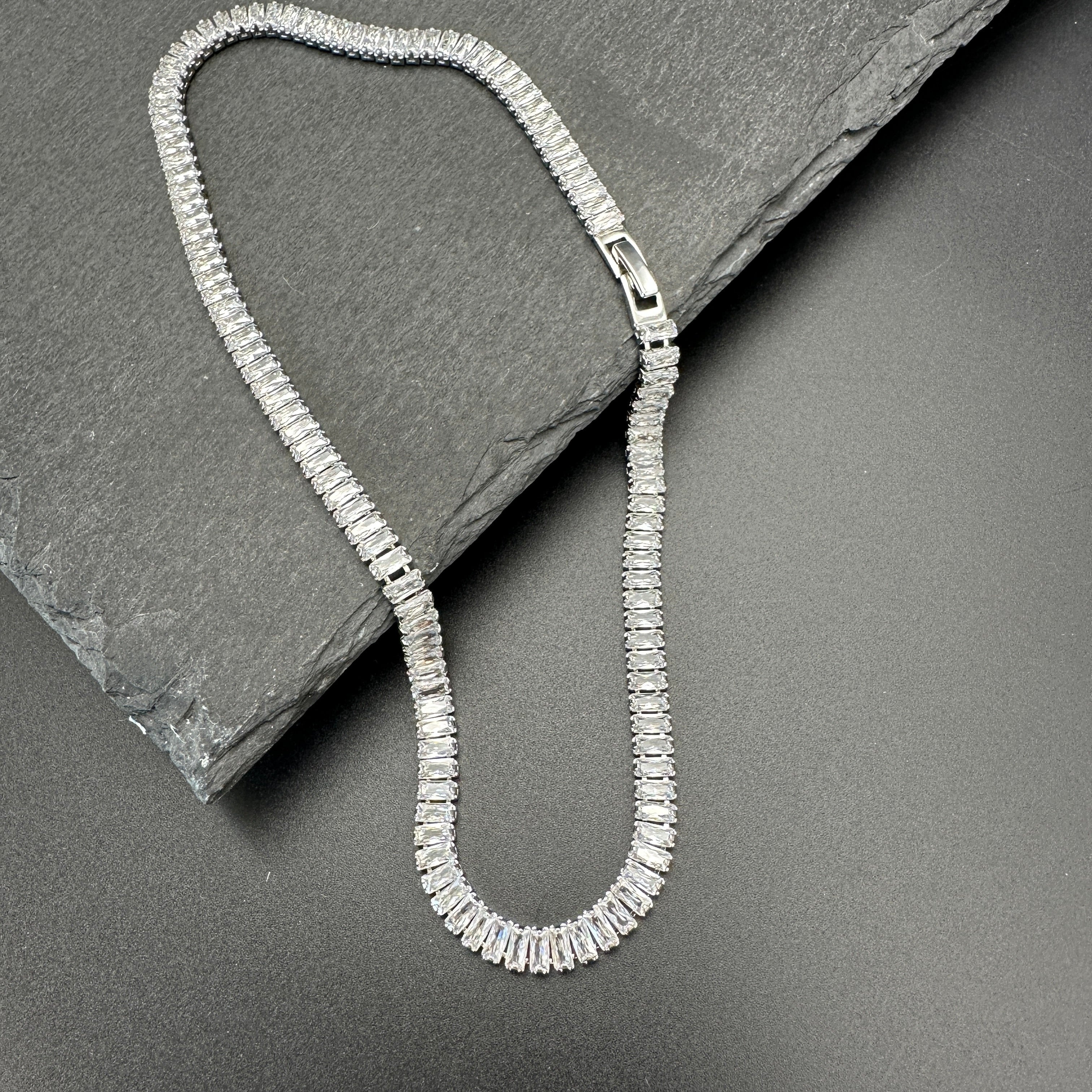 BAGUETTE TENNIS NECKLACE – 16